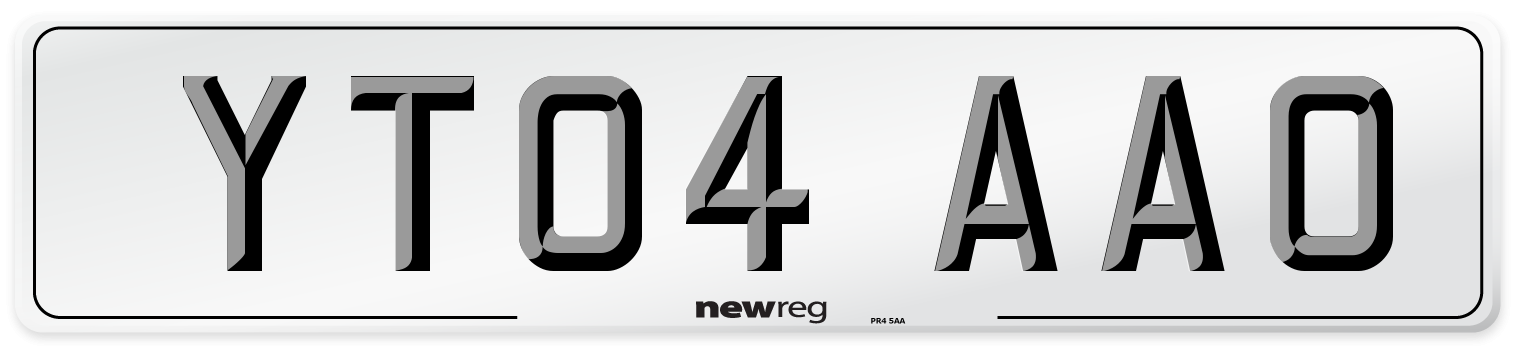 YT04 AAO Number Plate from New Reg